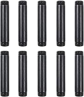 10 Pack 1/2" x 4" Black Malleable Iron Pipe Nipples - Threaded Fittings for Steampunk Industrial DIY Shelving & Decor