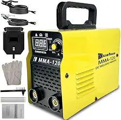 Máquina de Solda Inversora Sem Gás,Portatil de Alta Potência MMA120(220V) (Amarelo-220V)