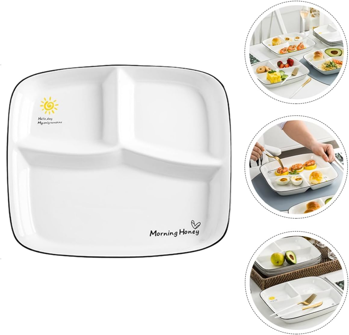 VOSAREA 1pc Serving Platter Plates Dividers Ceramic Display Plate for Family Gatherings