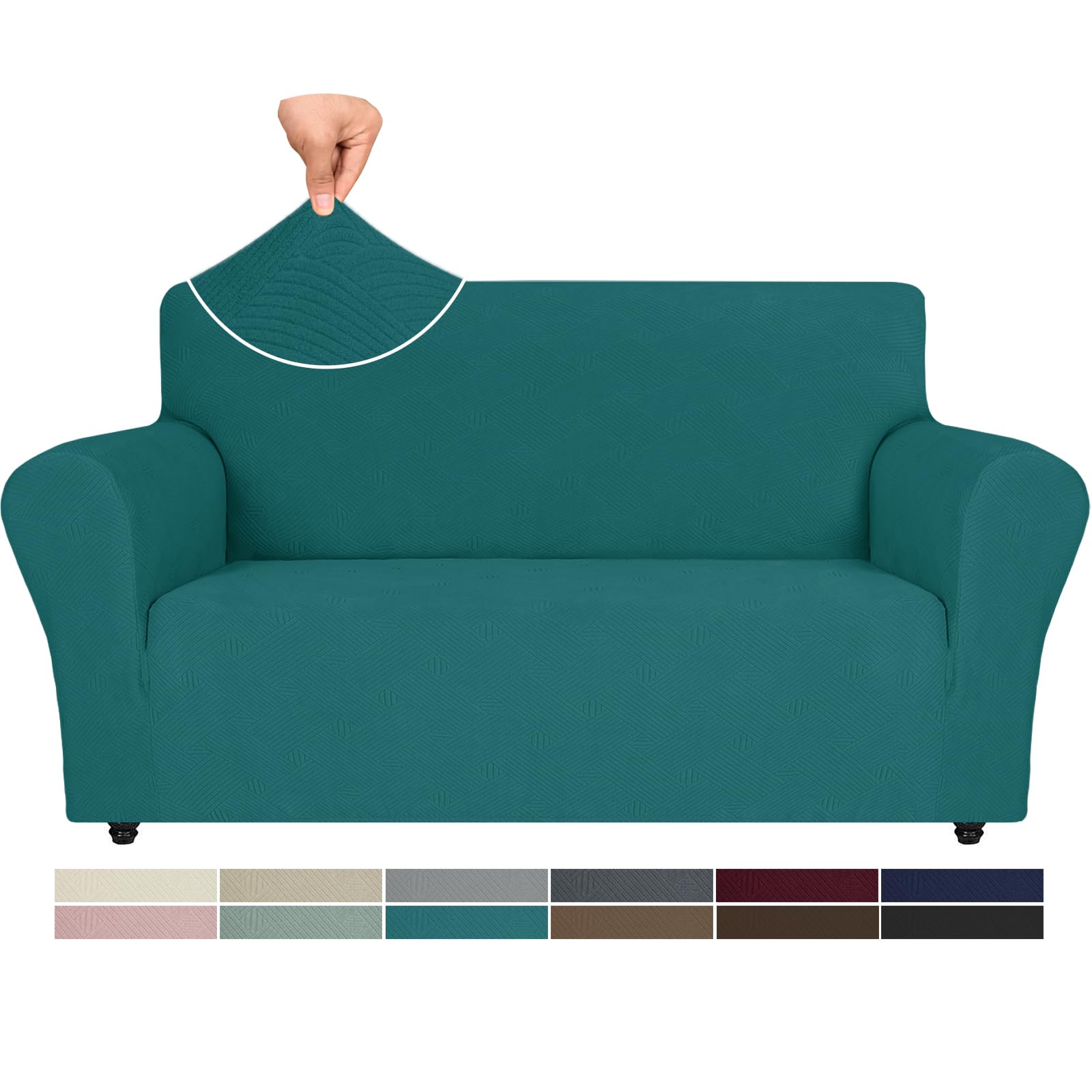 Ystyle Copri Divano 2 Posti Con Braccioli, Copridivano Antigraffio Gatto, Copridivani Elasticizzati, Pesante Inverno Copri Divani, Fodera Divano Antimacchia Lavabile Antiscivolo, Turchese