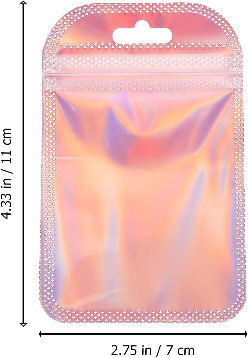 100Pcs Colorful Self-sealing Small Jewelry Bags and Dustproof Earring Packaging for Travel Rings Necklaces and Beads for Small Business Supplies