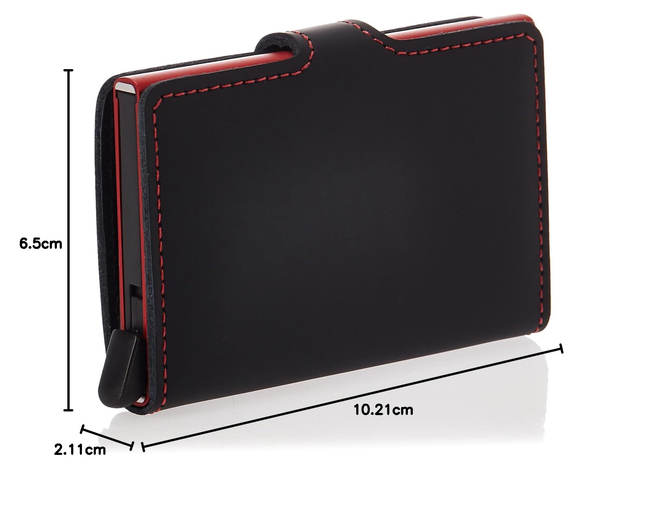 Secrid - Mini portfel matowa skóra ceglana, czarny czerwony, portfel RFID, S