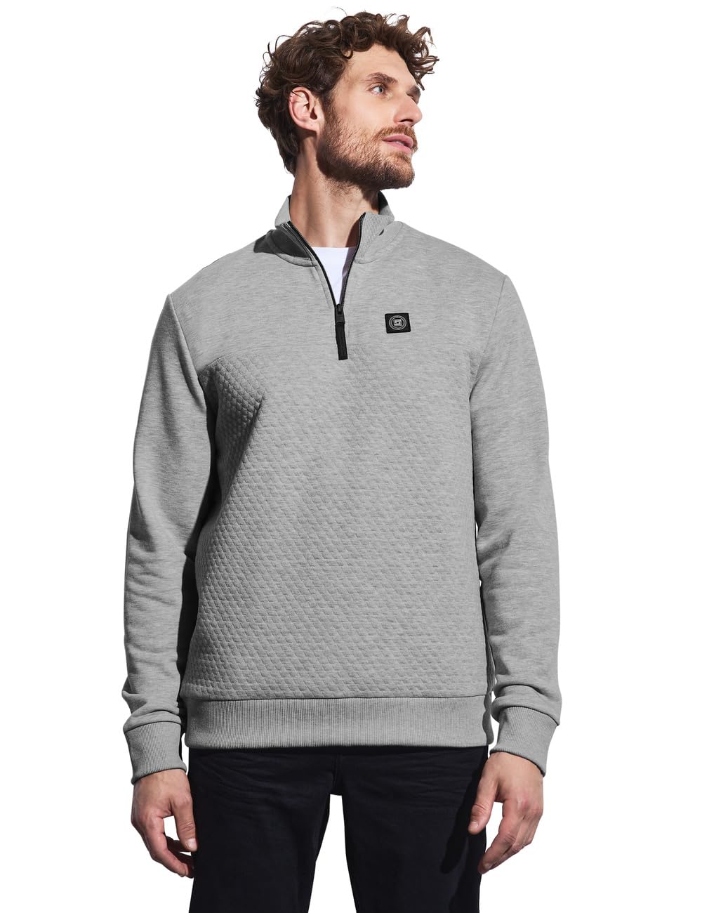 Street One MEN Herren Troyer Strukturpullover