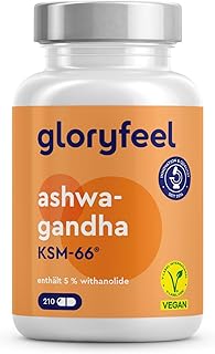 Ashwagandha KSM-66® - 210 Kapseln - 7.200mg reines Ashwagandha aus 600mg Extrakt (12:1) pro Tag - Vegan, laborgeprüft, ohne Zusätze in Deutschland hergestellt