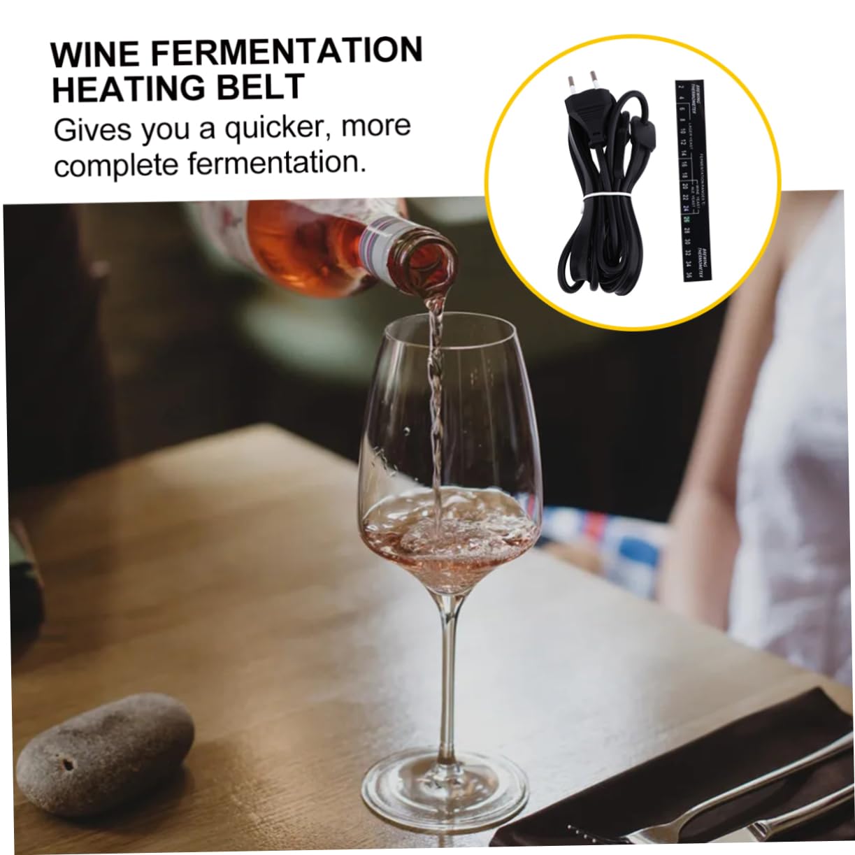 Cintura Riscaldante Accelera la Fermentazione per Fermentazione in Silicone Nero Spina EU, Uso Comodo per Lievito e Fusti della Birra del Vino