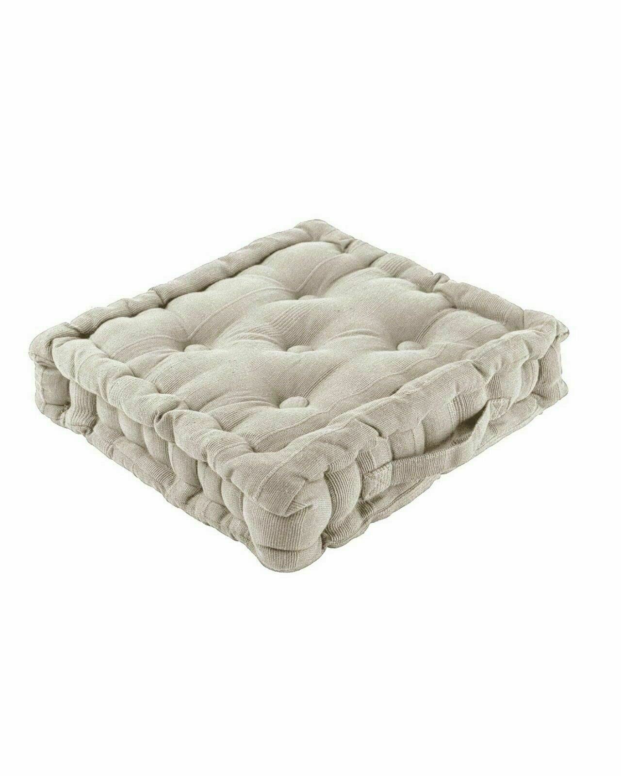 Soodie&Zuzu's Chunky Booster Cushion For Home Office Garden Indoor Outdoor Dining Arm Chair Cushion Thick Seat Pad Pain Relief Cushion For Elderly 43x43x10 CM (Cream, Pack of 2)