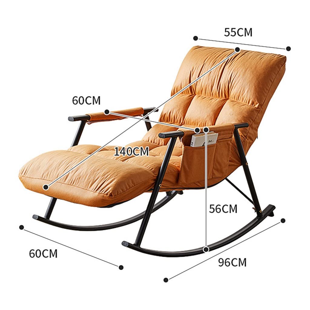 Silla mecedora Lazy Lounge con reposapiés, sillón tapizado de tela, sillón de respaldo alto, silla giratoria