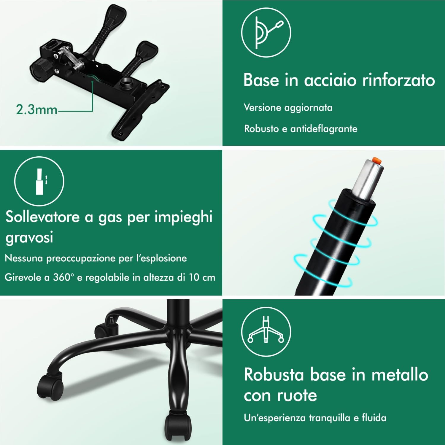 ALFORDSON Sedia Girevole con Poggiagambe Poltrona Direzionale Ergonomica da Ufficio Studio Regolabile con Rotelle, Altezza Regolabile, Supporto Lombare, Portante di 180 kg, Tessuto(Nera)