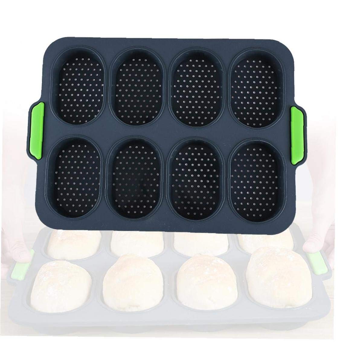 1 Pc Mini  Baguette  Baking  Tray  Bread Crisping  Tray  Non Stick French Bread Mould  Baguette  Baking Tins and Trays Dark Grey