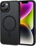 LAYJOY Case for iPhone 13/iPhone 14, Magnetic Matte Protection Phone Case[Anti-Fingerprint] [Shockproof] [Anti-Scratch] [Anti-Yellowing] Frosted Translucent Back Phone Cover-Black