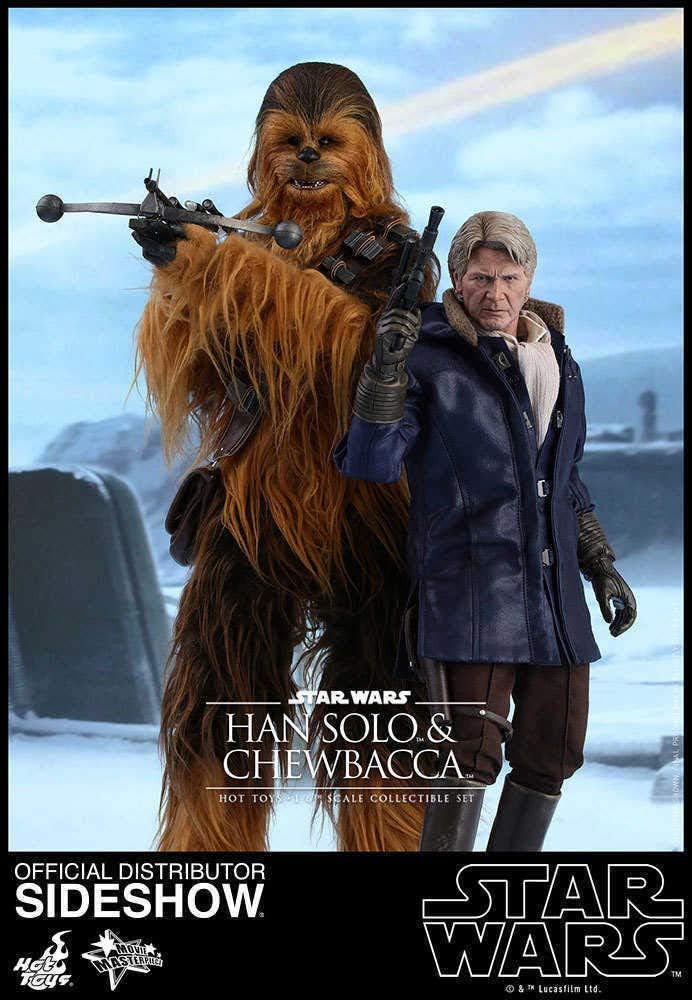 Hot Toys Star Wars Episode VII The Force Awakens Han Solo & Chewbacca 1/6 Scale Figure Set