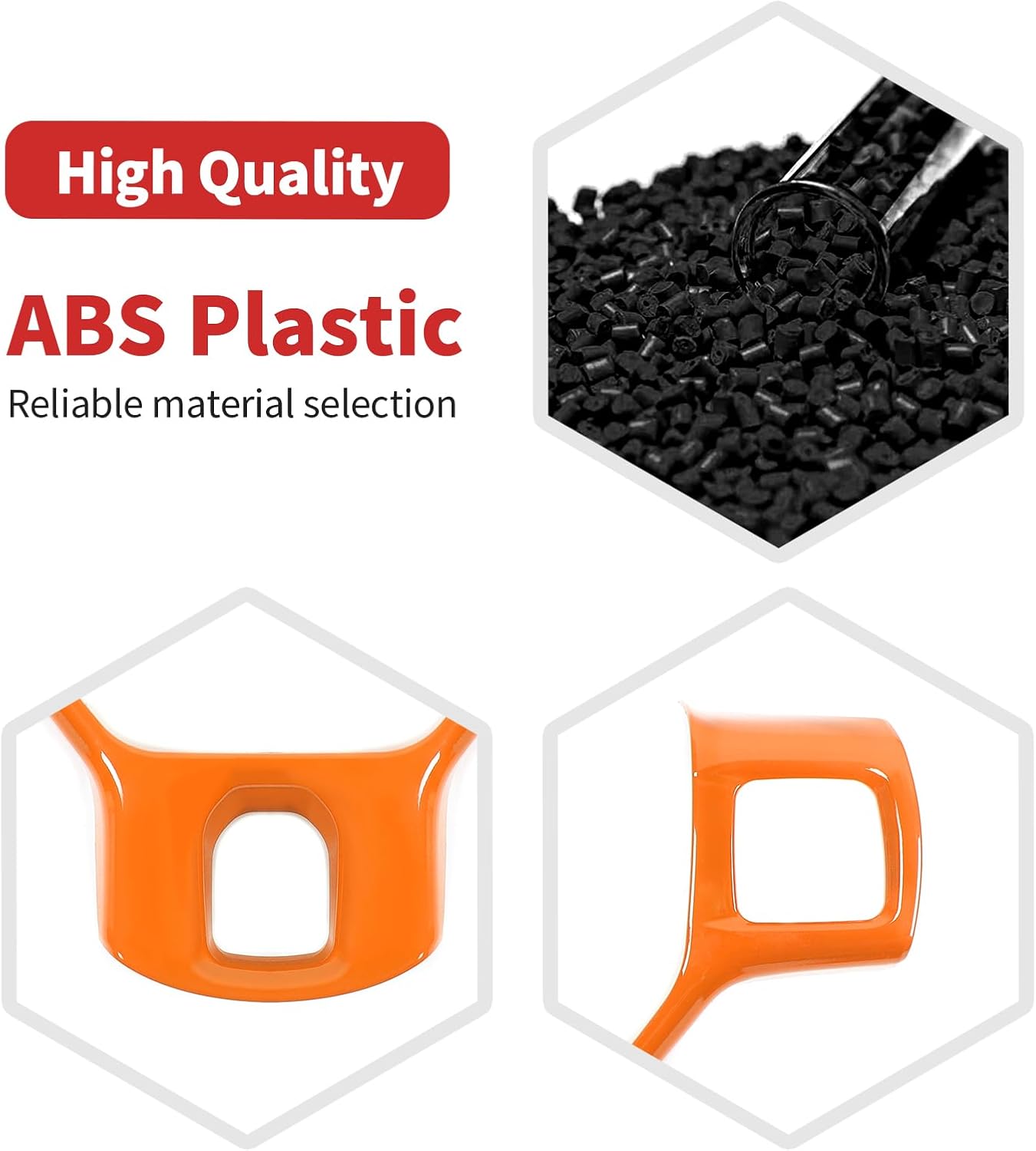 for RAM Steering Wheel Panel Trim Sticker for RAM 2010 2011 2012 2013 2014 2015 2016 2017 Orange Interior Accessories 1pc