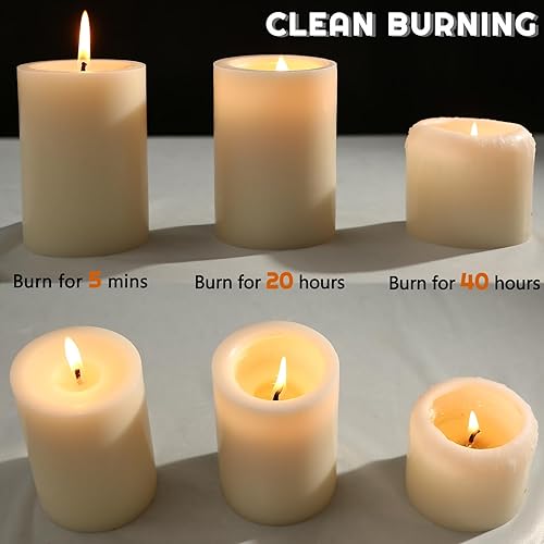 Miniatura 4 de Velas de pilar blancas de 2.8 x 4, paquete de 6, velas de pilar sin perfume a granel, velas de pilar de combustión largas y limpias, sin humo, velas