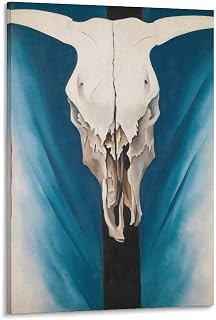Cow Skull by Georgia O'Keeffe Prints Wall Art Poster Canvas Wall Art Poster Decorative Bedroom Modern Home Print Picture Frame Artworks Posters 20x30inch(50x75cm)