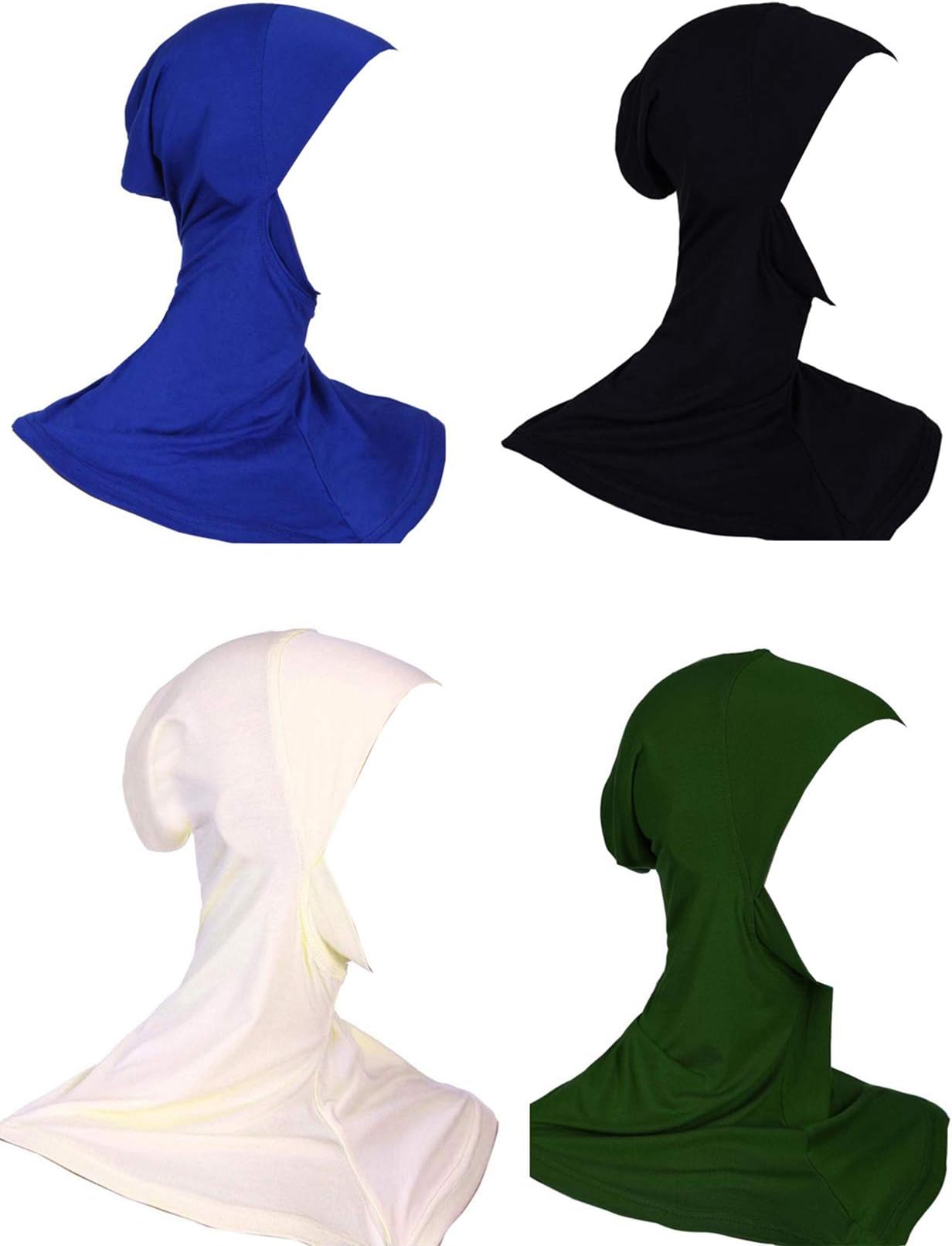 Womens Muslim Mini Full Cover Hijab Caps Islamic Scarf 4 Pieces