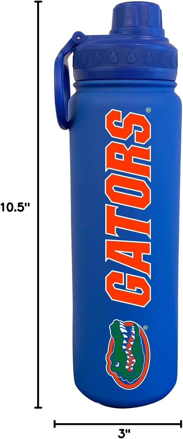 The Fanatic Group University of Florida Gators Dual Walled Stainless Steel Sports Bottle, Design 1 - Blue