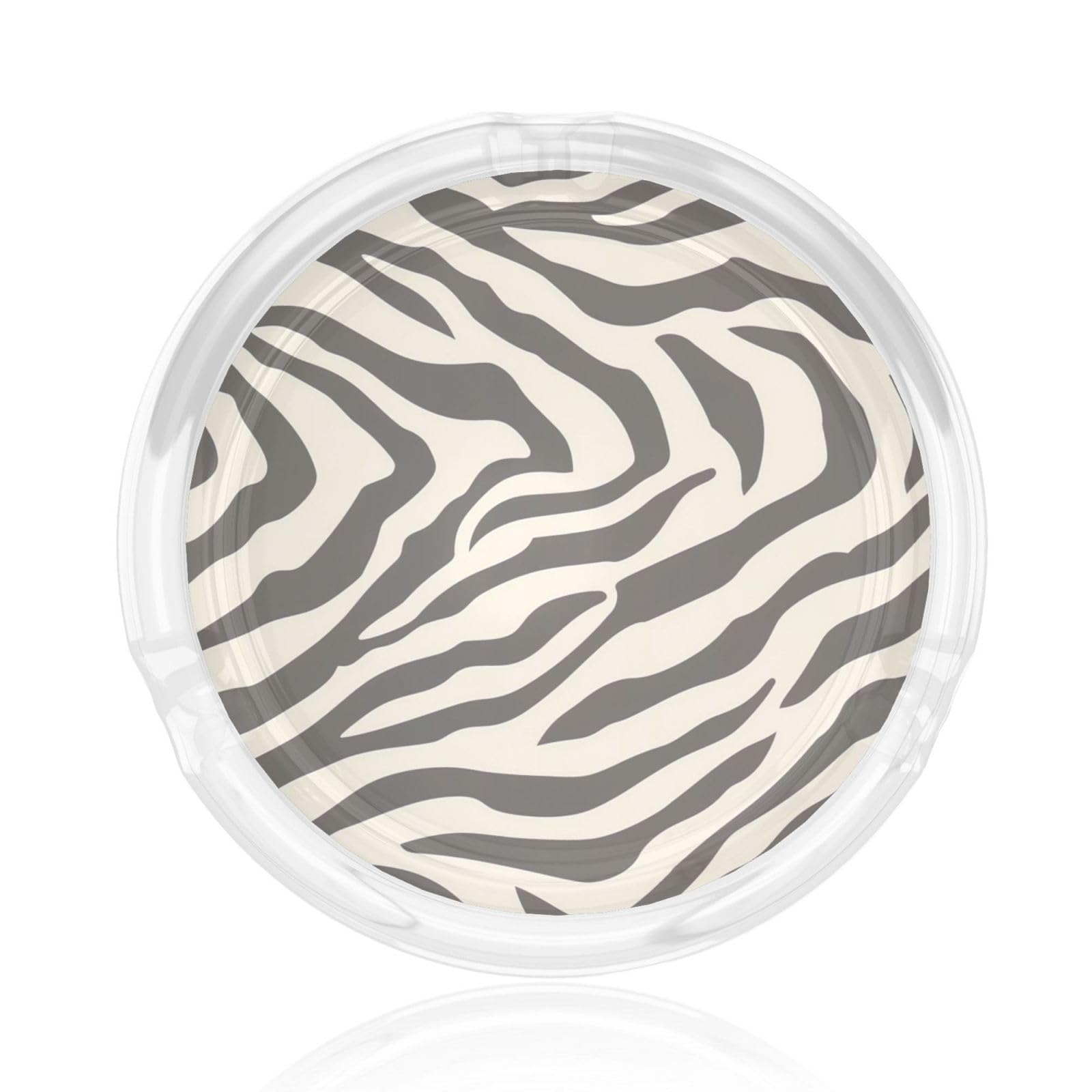 Organic Zebra Stripes Glass Ashtray For Cigarettes Ash Trays Case For Home Office Decor