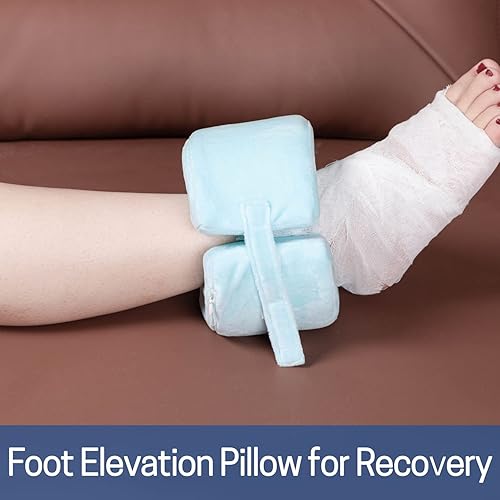 Miniatura 4 de SWISSELITE Almohada de apoyo para el pie, cojín protector de tobillo, con cremallera antiescaras y funda extraíble, almohada de elevación de pies,