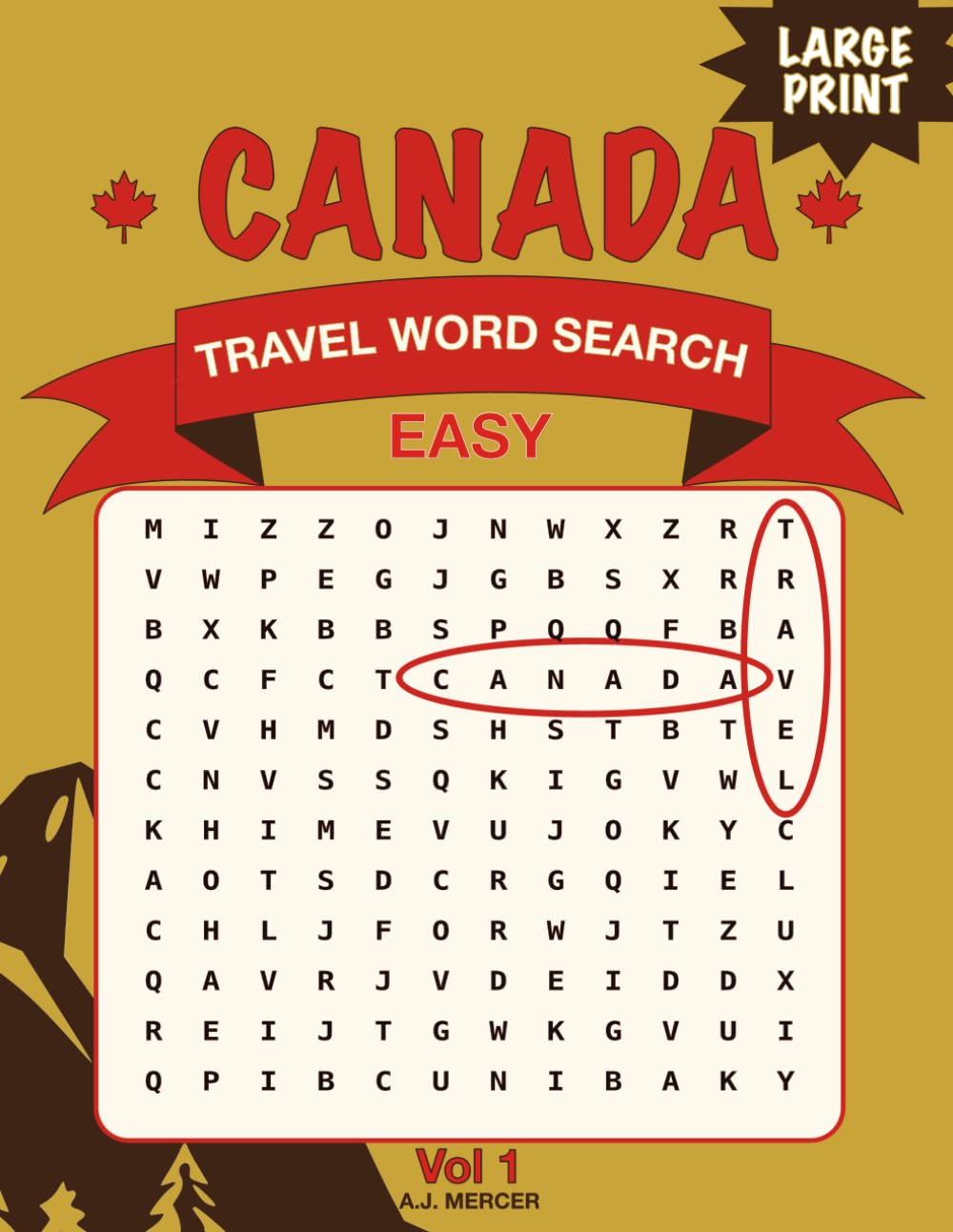 Canada Travel Word Search - Easy Large Print: 100 Puzzles for Adults & Seniors | Canadian Geography, Parks & Wildlife Activity Book with Solutions