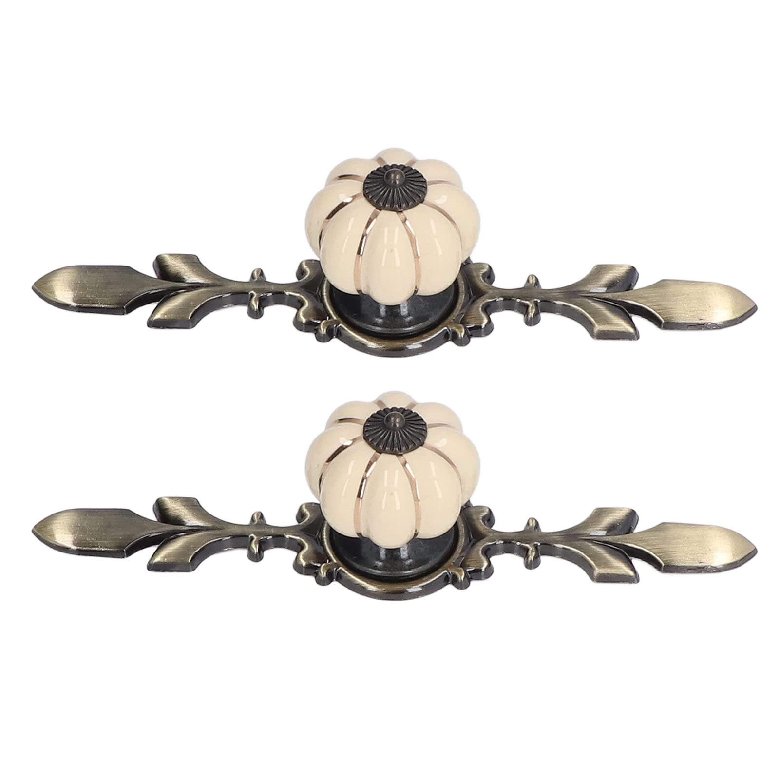QANYEGN Hand Painted Pumpkin Drawer Knobs, Zinc Alloy Cabinet Knobs Handle Back Plate - Image 4