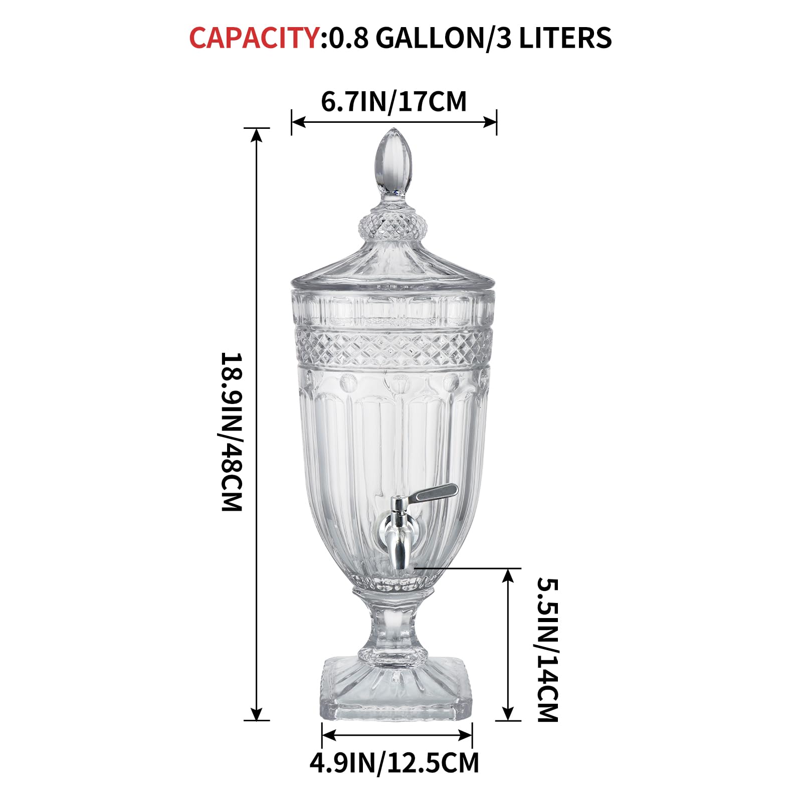 MOLIGOU Glass Beverage Dispenser 1.3 Gallon Drink Dispenser - View #9