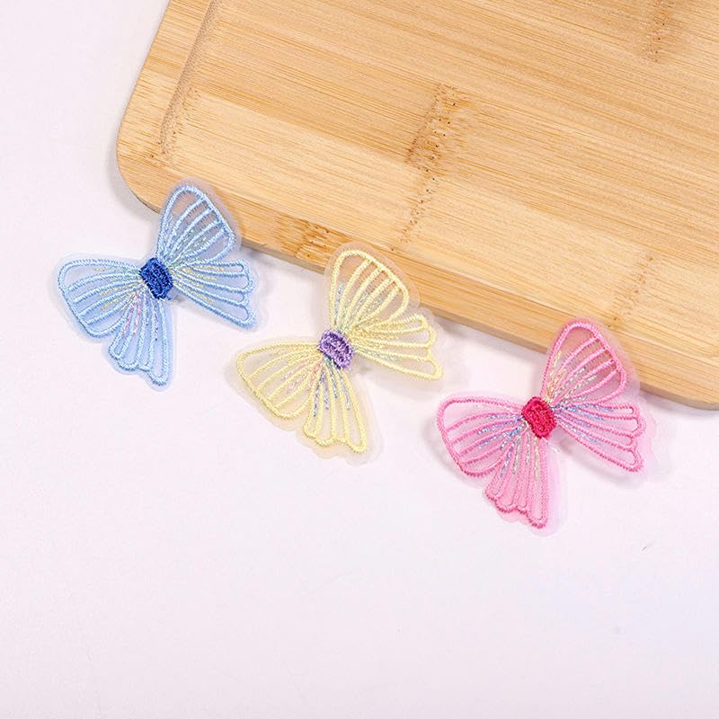 Parches de Bordado 30 Parches de Ganchillo pequeños Mariposa 4,7 x cm, Bordados for Planchar, Apliques Chinos for Ropa, for Coser en Vaqueros y Chaquetas(White)