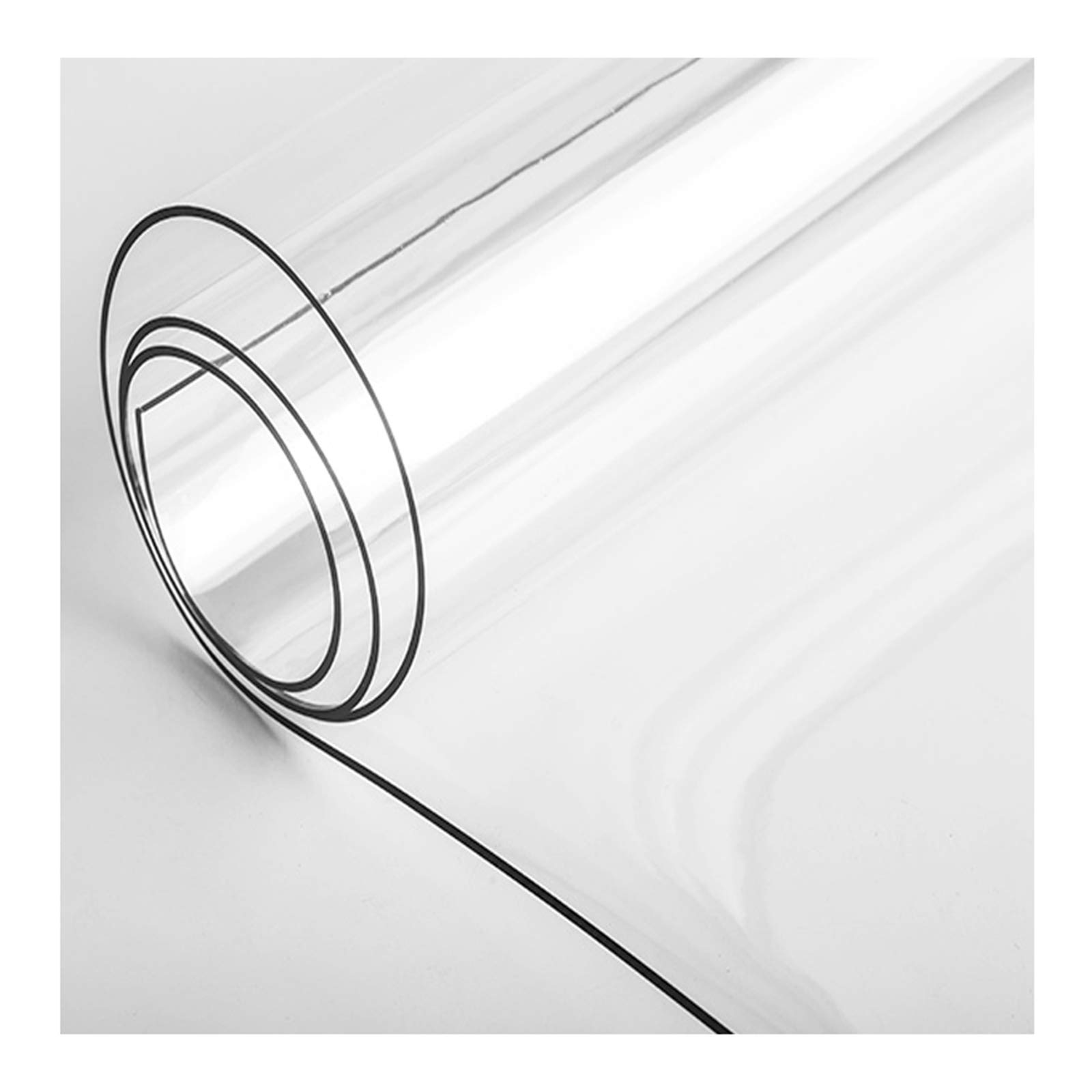 Nappe en vinyle transparent 80x80cm contre taches et chaleur sur table en bois