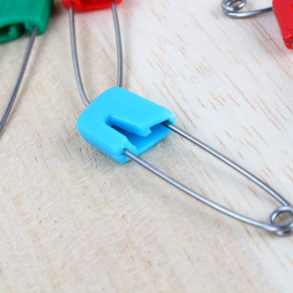 Épingles à Couches 10 Pièces, épingles De Sûreté pour Couches De Vêtements Robustes, épingles à Tête en Plastique pour Bébé avec Fermetures De Verrouillage Sûres