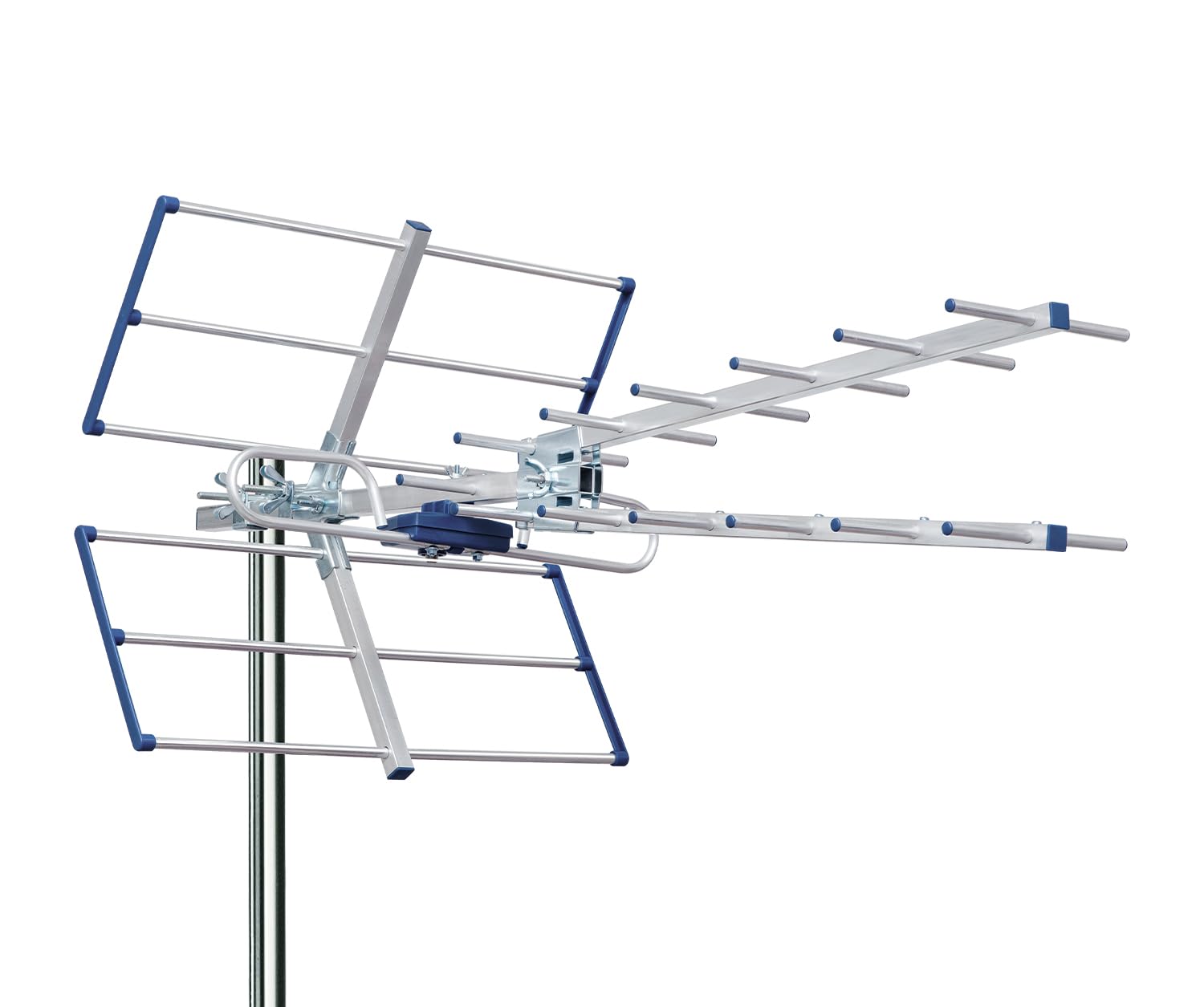 EDISION YAGI V 13db Antenna TV Digitale Terrestre UHF 21-48 esterno, con filtro 5G LTE, per Ricezione il segnale Digitale Terrestre DVB-T/T2, Frequenze 470-694Mhz, Lunghezza 87cm, LTE700, Blu