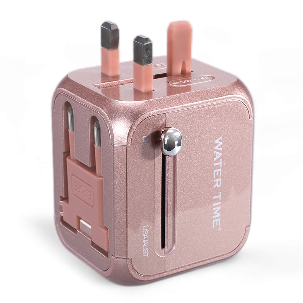 Enchufe Internacional Adaptador Socket de conversión de Carga Internacional de Viaje portátil, Adaptador Universal Mundial, convertidor de Socket Universal Adaptador de Corriente (Color : Gold)