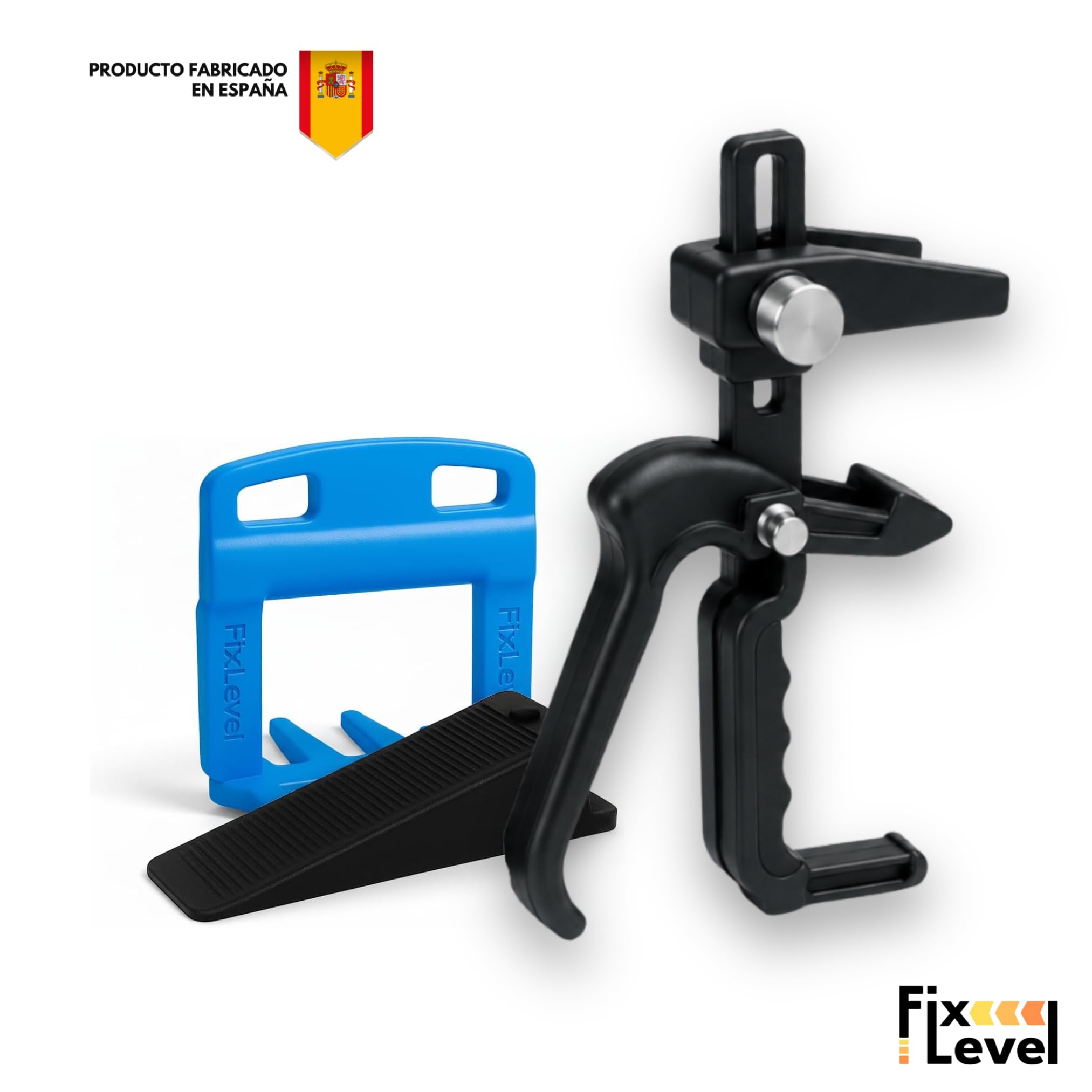 Kit Niveladores de Azulejos con Alicate, 500 Clips + 100 Cuñas Reutilizables, Sistema de Nivelación para Baldosas, Suelo y Pared - Fabricado en España (1 mm)