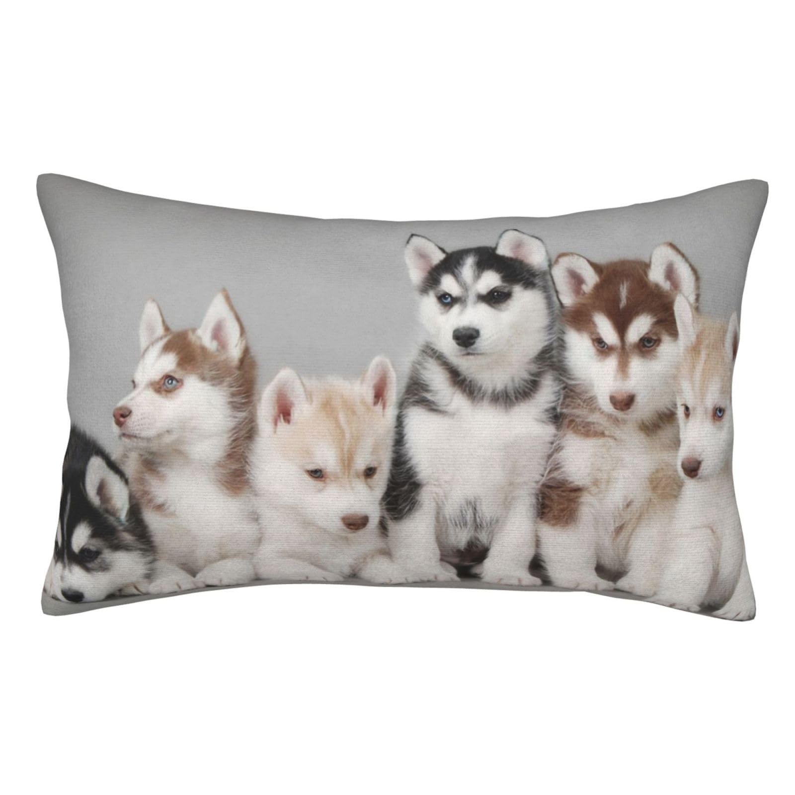 Soft Plush Pillow Cover For Sofa & Bed, Lovely Dogs, Standard Furry Throw Pillow Case 35x50 cm, Decorative Cushion Cover For Bedroom Living Room Decor, Hidden Zipper Pillowcases For All Seasons