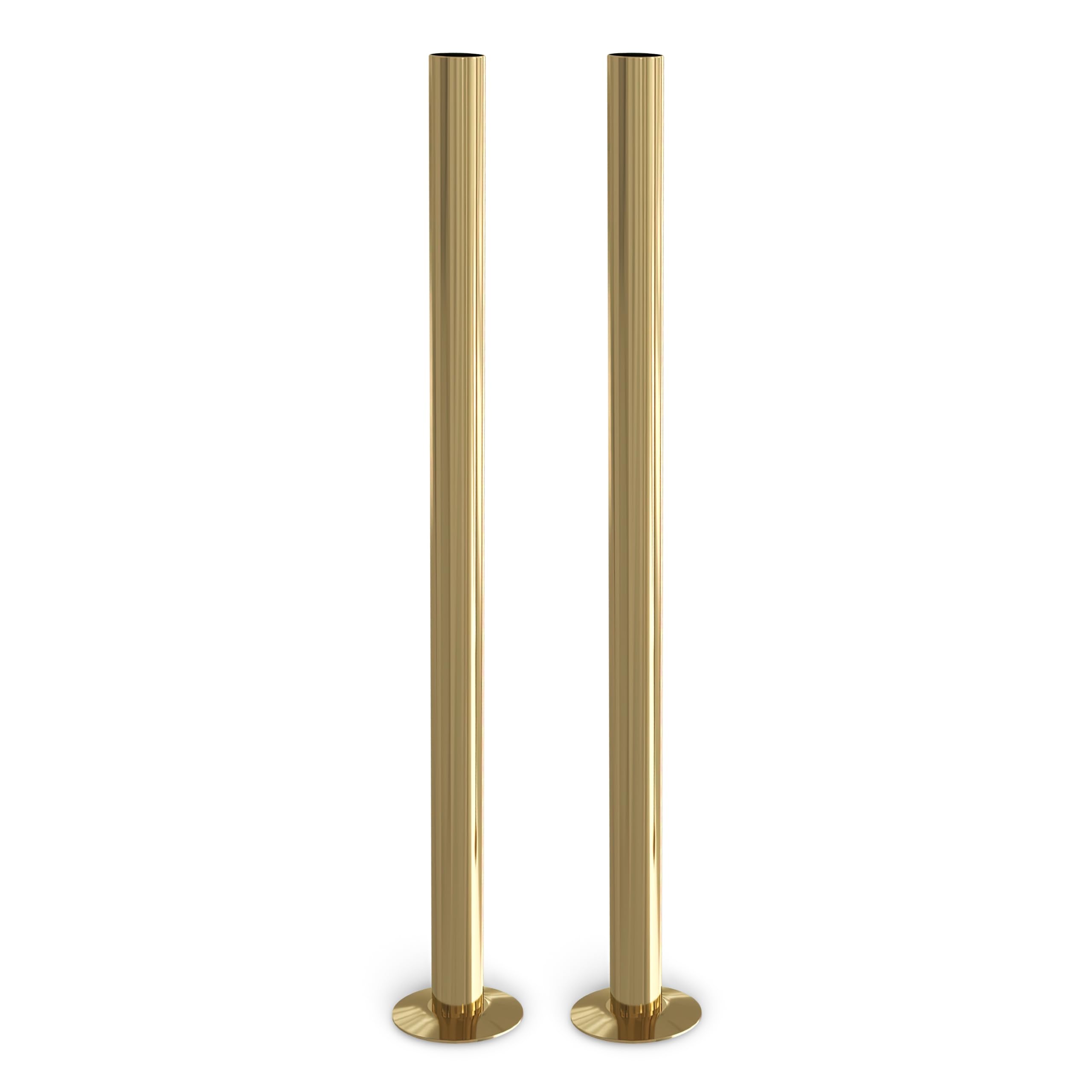 UK Radiators 300mm x 18mm Brass Pipe Sleeves - 2 Pack Radiator Pipe Covers | 300mm x 18mm Brass Pipe Sleeves - Polished Brass Finish - Perfect Addition to Any Interior Design (2 Pack)