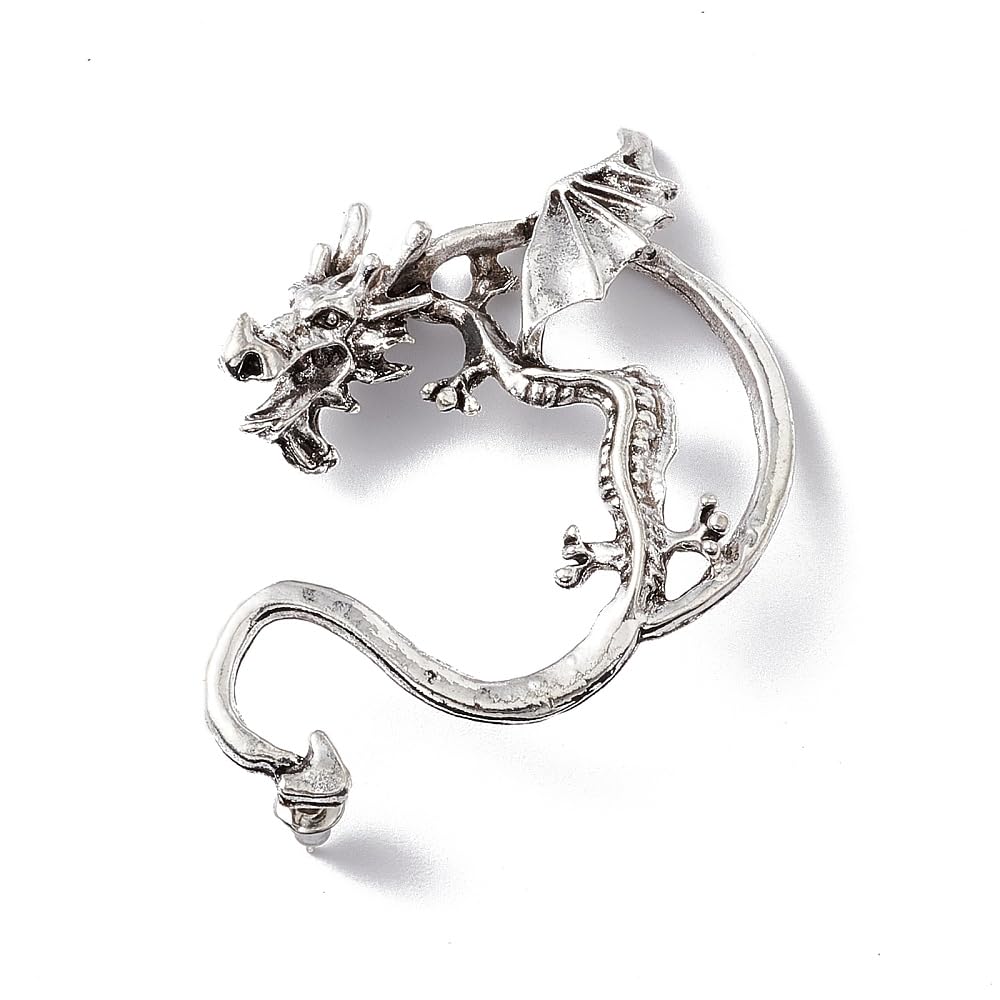 Via Mazzini Metal Antique Silver Stylish Cragun Dragon Single Ear Earcuff Earring (Er2219) 1 Pc - Womens (B0C7MLBR7G) Amazon Price History, Amazon Price Tracker