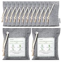 CLEVAST Luftreinigungsbeutel aus Bambuskohle (50g*12+200g*2), aktivierter natürlicher Geruchsabsorber, Desodorierer und Feuchtigkeitsbeseitiger,Luftreiniger für Schrank, Schuh, Auto Lufterfrischer