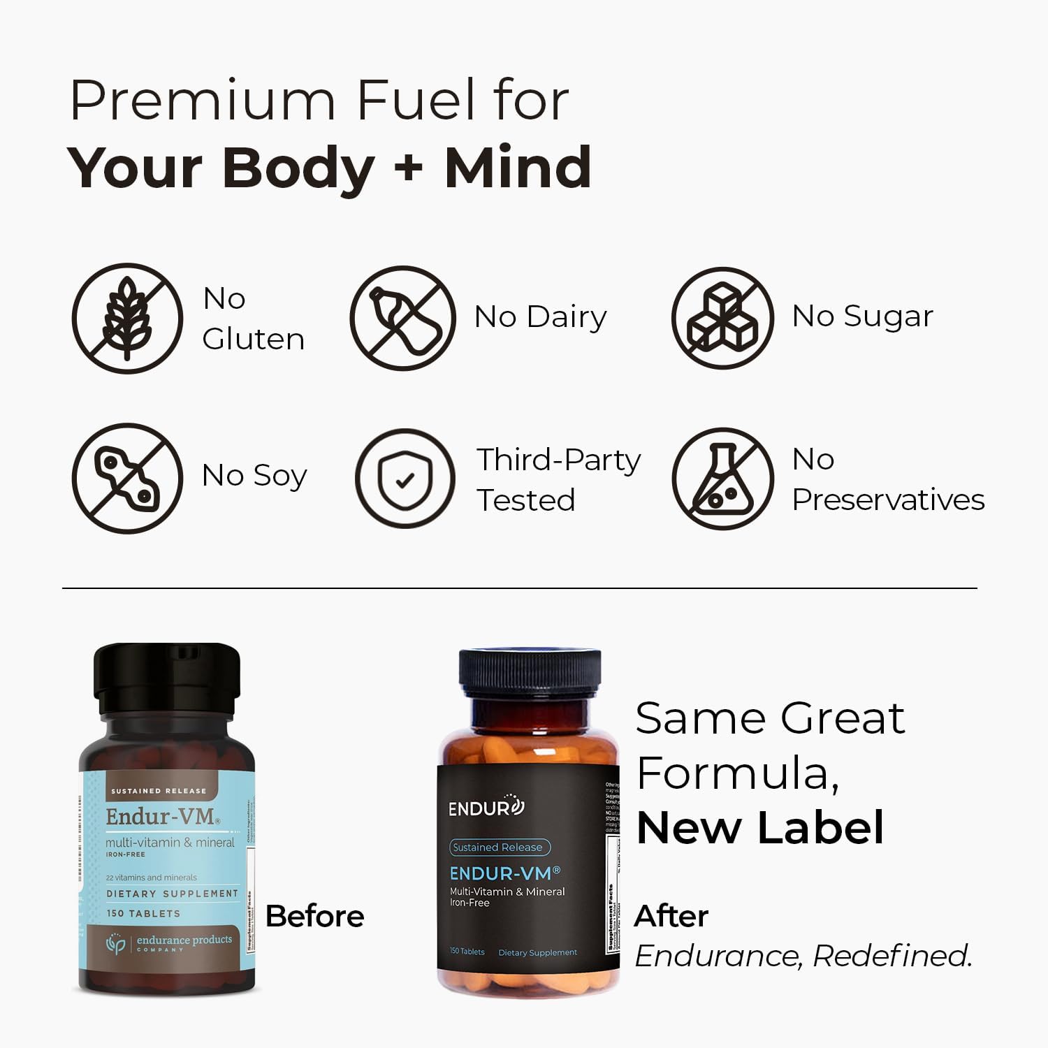 ENDUR-VM - Multivitamin Vitamin A, C, D, E, B12 & Zinc (Without Iron) SR (Sustained Release) 22 Essential Nutrients to Support Overall Wellness for Men & Postmenopausal Women - 150 Tablets