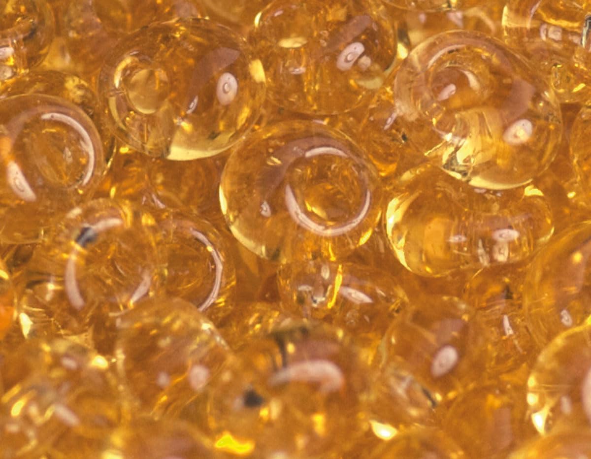 Japanese magatama Beads Clear Gold 3mm 100g
