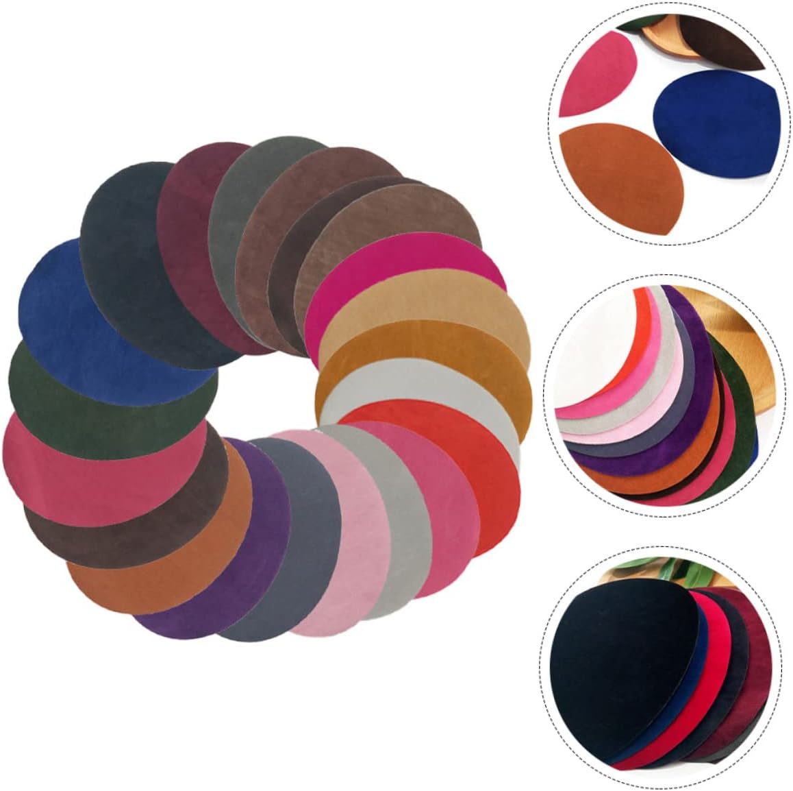 ABOOFAN 48pcs Washable Elbow Patches Multi-use Sewing Patches for Clothes Repair Embellishment Appliques for Jackets Sweaters Projects Versatile Crafting