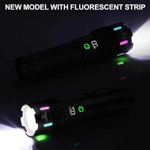 Miniatura 2 de Esgreen Linternas recargables de alto lúmenes 10000 individuales 2 modos, linterna LED súper brillante USB C larga distancia 3280 pies, potente de