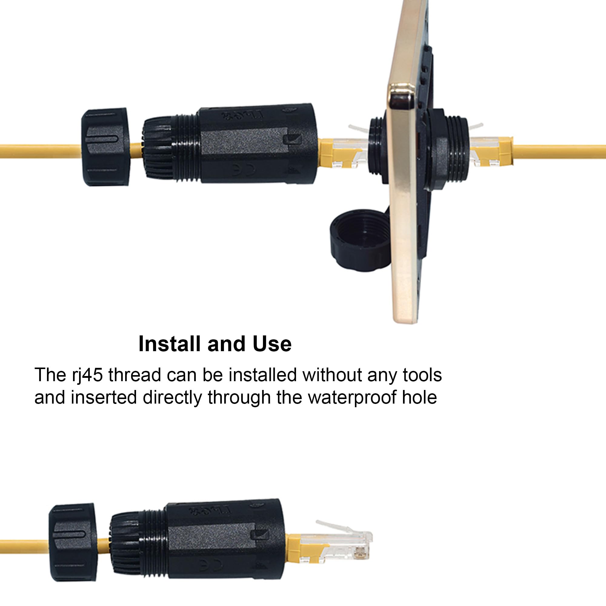 SYSTON Lot de 6 coupleurs RJ45 étanches IP68, coupleur Ethernet femelle vers femelle pour extension de câble réseau LAN CAT6/CAT5 8P8C, connecteur de fil résistant aux intempéries pour intérieur