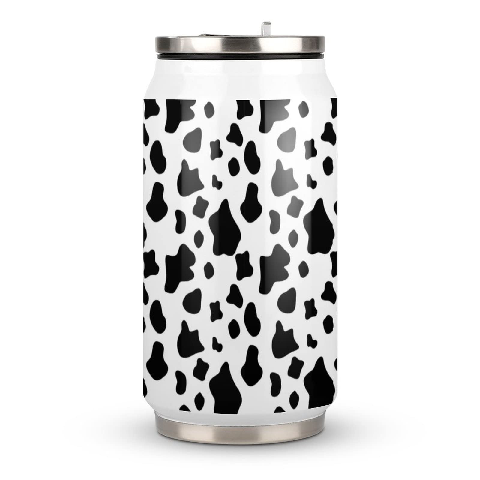 Cow Print Travel Mug with Lid Cup Insulated Tumbler Water Bottle Tea Cup For Women Men