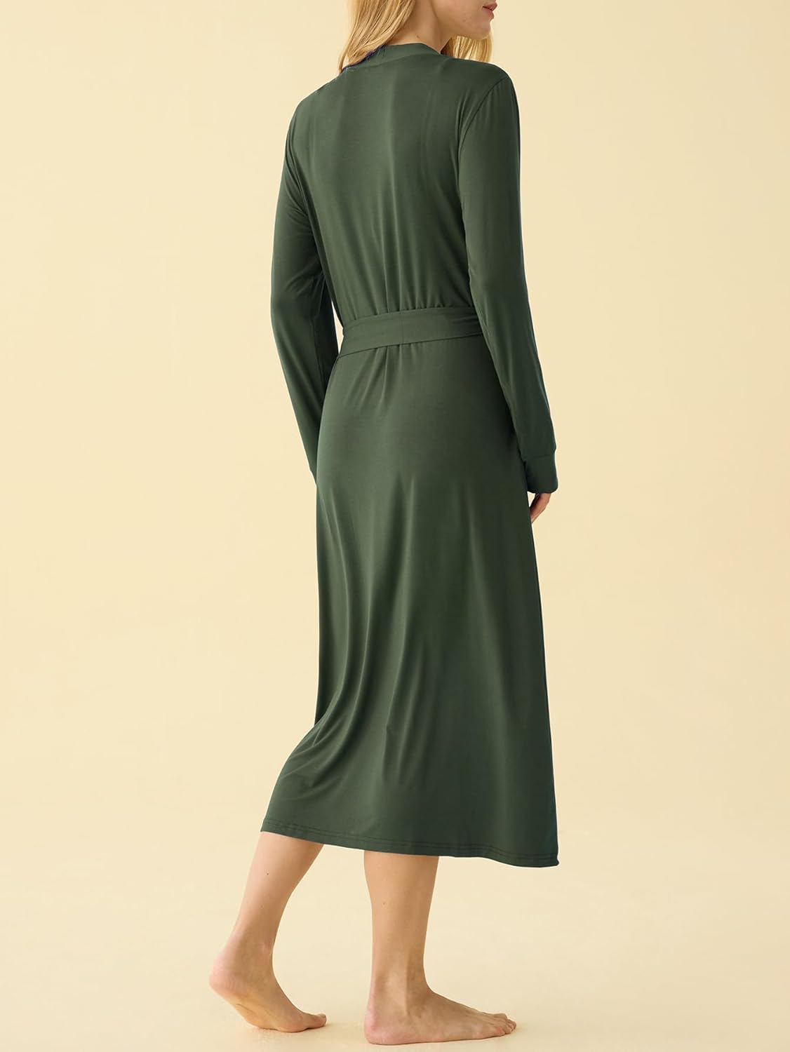 Latuza Women's Viscose Robes Long Sleeves Bathrobe with Pockets - Image 2