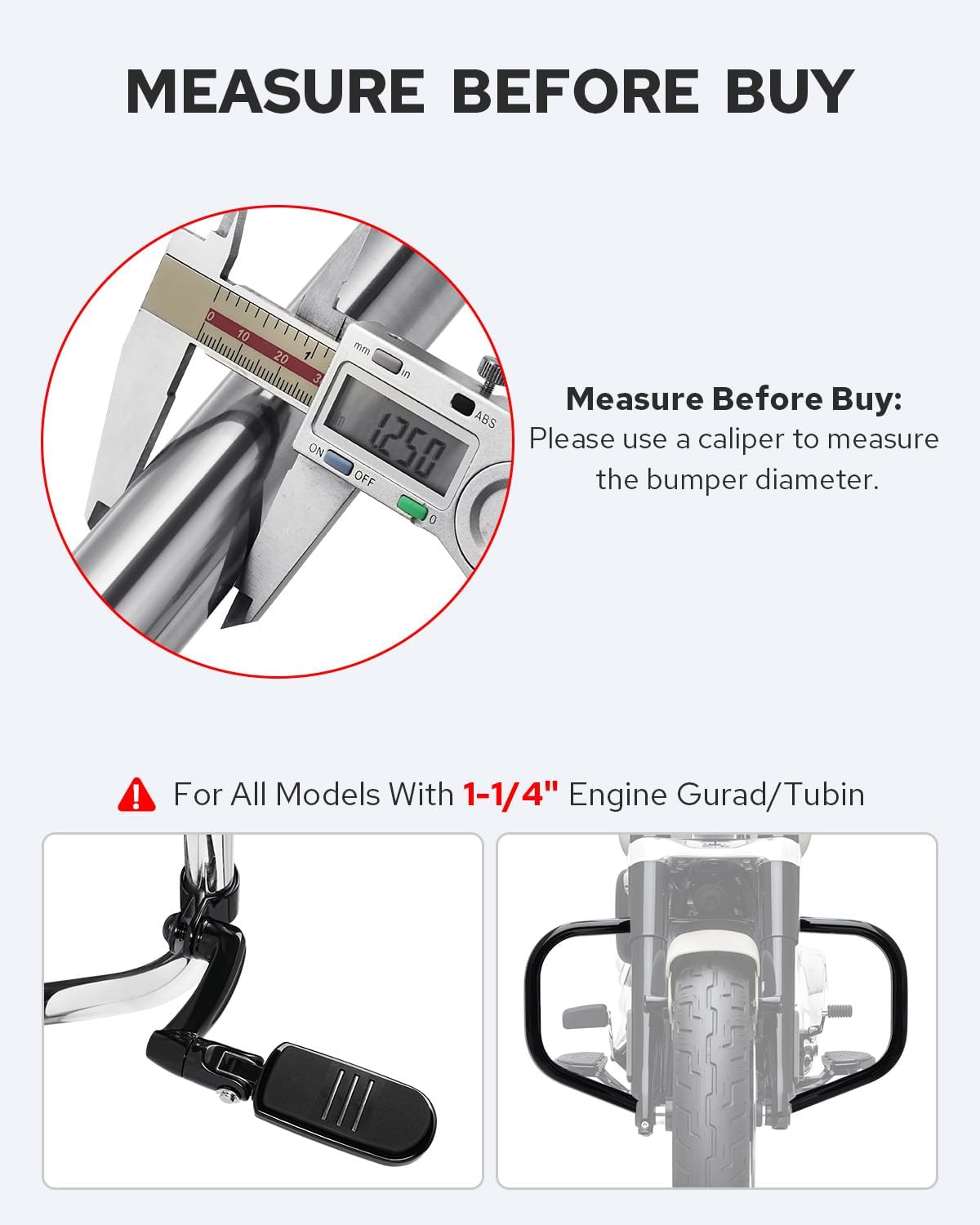 Benlari Highway Pegs Longhorn Offset, 1.25" 304 Stainless Steel Clamps Extension Arms Footpegs Fit for Harley Touring Street Glide Softail Dyna Sportster fits 1-1/4"(32mm) Engine Guard Style1 (Black)