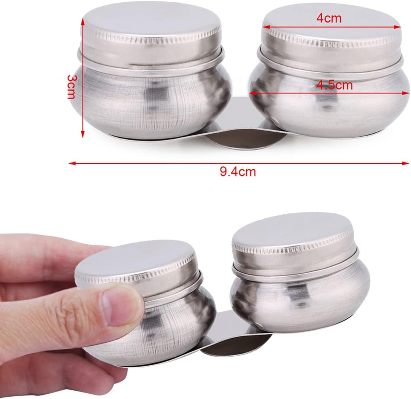 Stainless Steel Double Palette Cup Clip with Lids, Wide Mouth Solvent Container for Oil Painting Turpentine Mediums Attaches to Any Artist Palette