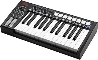Keyboard Piano 25 Portable USB MIDI Controller Keyboard 25 Semi-weighted Keys 8 RGB Backlit Trigger Pads LED