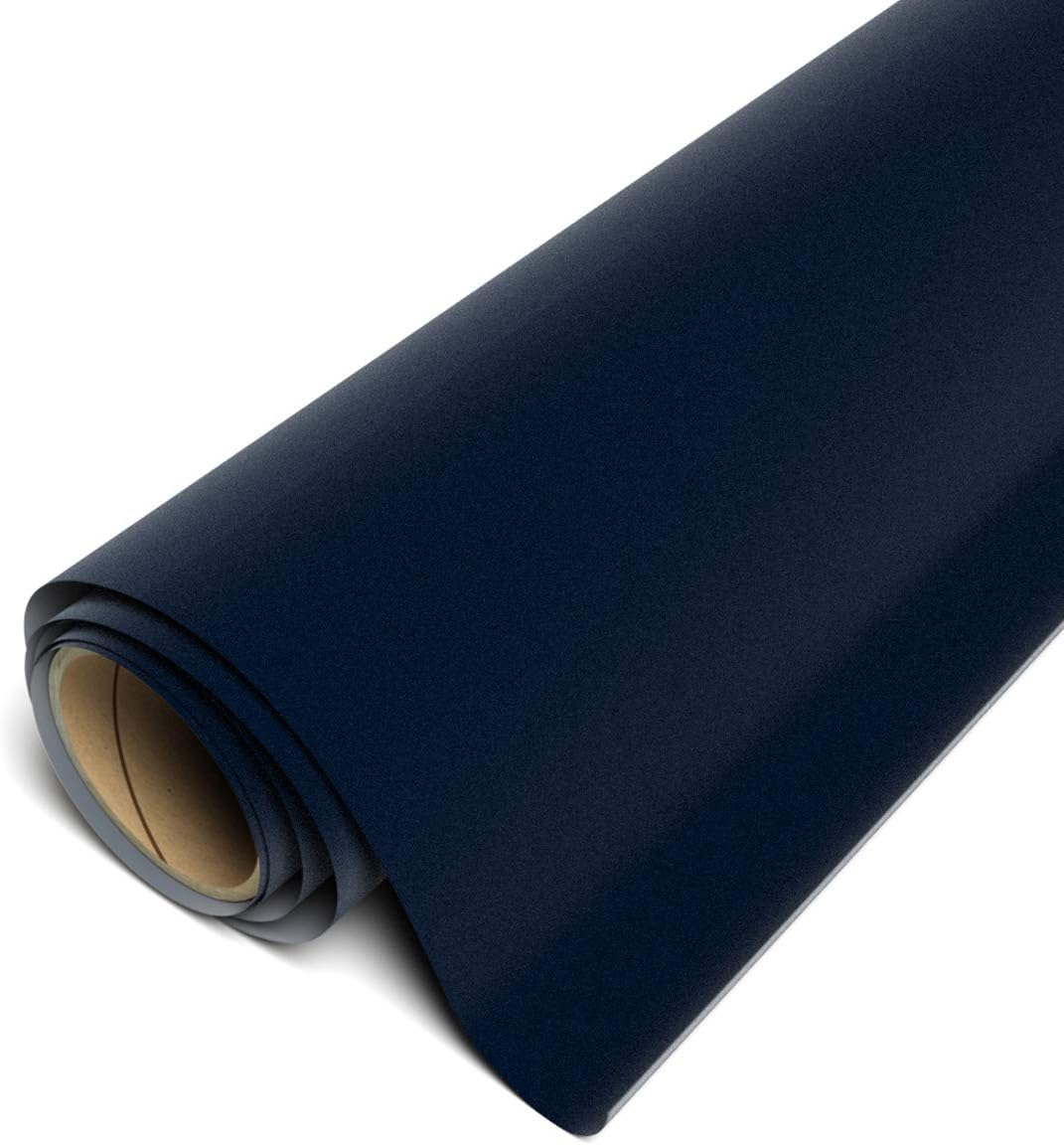 Siser StripFlock Pro HTV 12"x5yd Roll (Navy Blue) - Textured Heat Transfer Vinyl - for use with Siser, Cricut and Silhouette Cutters - CPSIA Certified