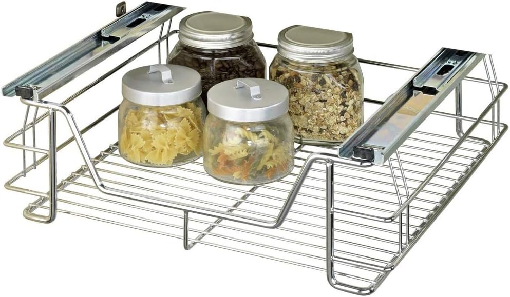 Tiroirs Télescopiques Bremermann - Lot De 2 Avec Étagère - Extension Totale - Pour Armoire 50 Cm - Charge 15 Kg