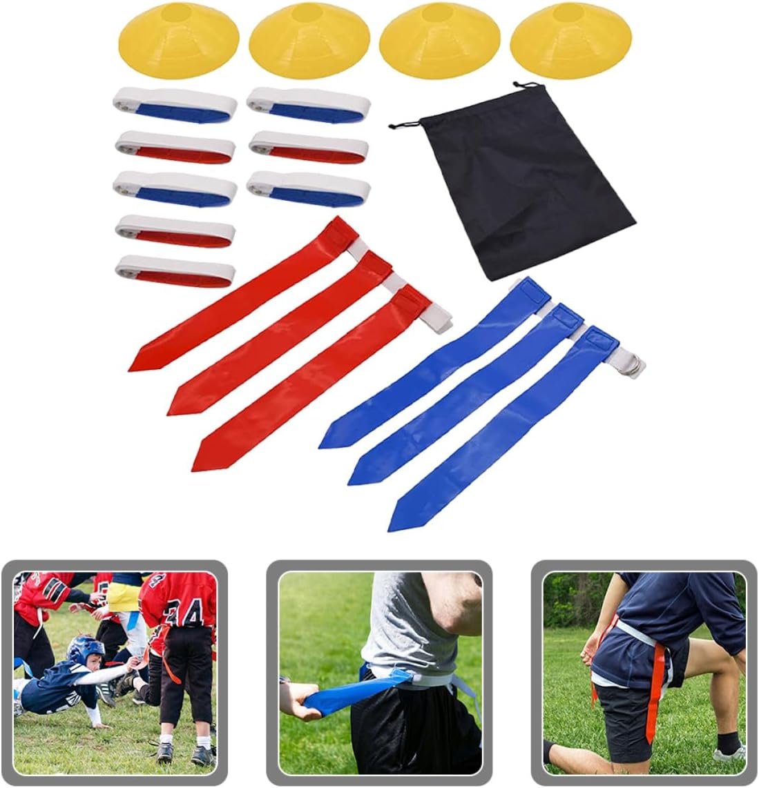 High Grade Polyester Material Rugby Flag Set Football Waist Belt Flag Belt