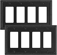 Vista 137 de Paquete de 2 cubiertas de placa de interruptor de luz de doble palanca, cubiertas decorativas de placa de doble interruptor Pearls, placa de pared