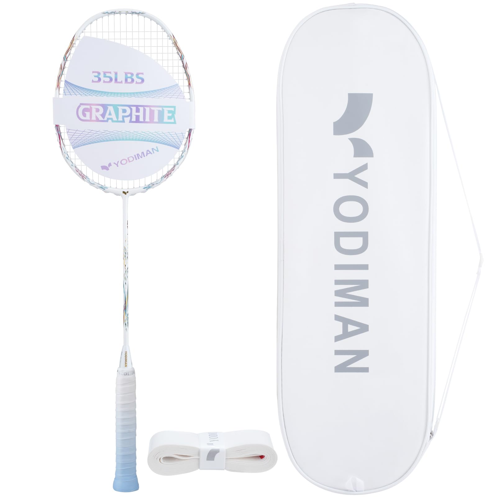 YODIMAN Professional Badminton Racket - Carbon Graphite & Carbon Fibre, Ultra-Light Single Racket for Enhanced Performance